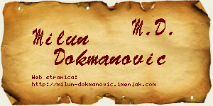 Milun Dokmanović vizit kartica